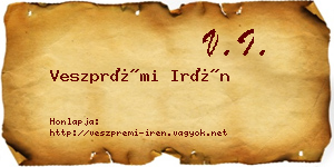 Veszprémi Irén névjegykártya
